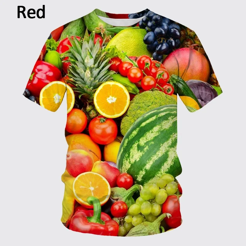 New Fun Fruit 3D Printed T-shirt Men's Summer Casual Round Neck Tops