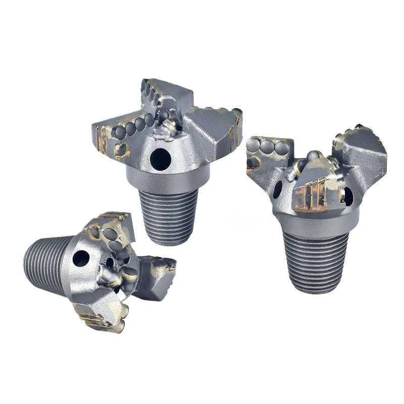 

Three-wing concave coreless drill bit 76 outer cone buckle diamond composite drill bit petroleum ball efficient and durable