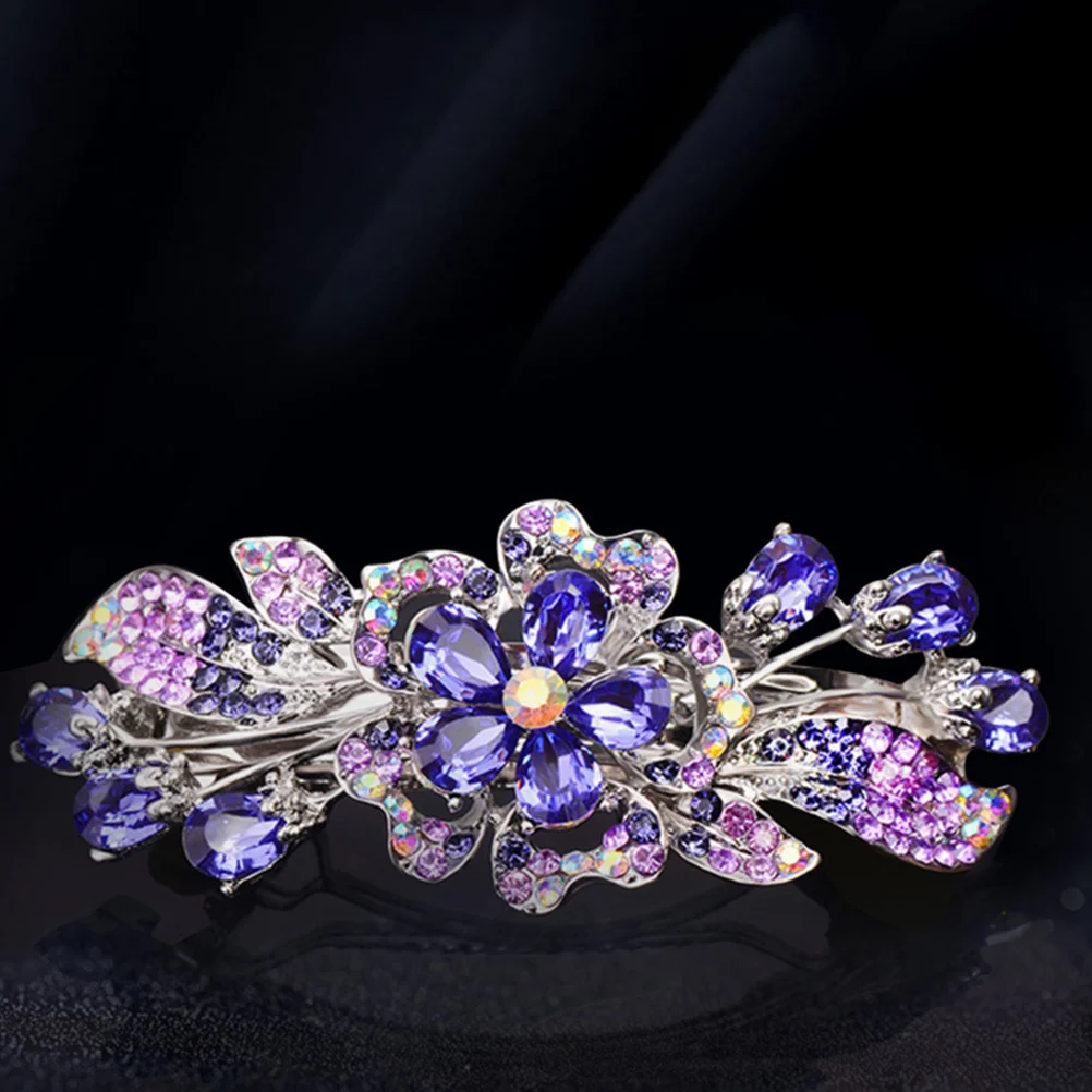 

2pcs Rhinestones Clips Back Barrettes Ponytail Holders For Women Crystal Hair Clamp Styling Accessories For Thick Thin Hair