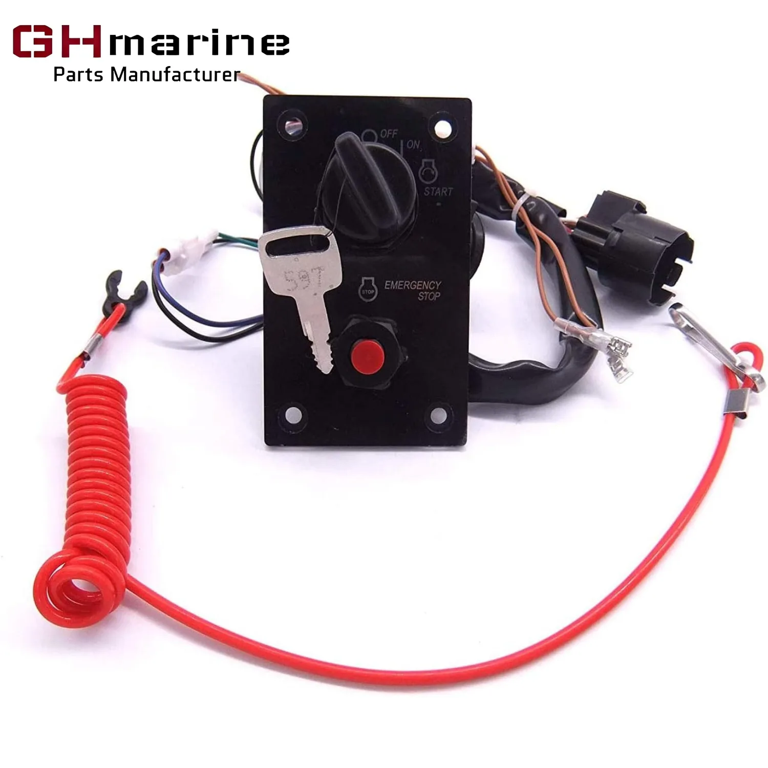 Boat Engine 37100-96J24 Single Ignition Switch Panel With Key Lanyard for Suzuki Outboard Motor 37100-96J25