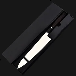 Chefs Cleaver Knife 10Cr15MoV Steel Blade Sharp Slicing Sashimi Sushi Fish Gyutou Kitchen Knives Ebony Handle Cooking Tools