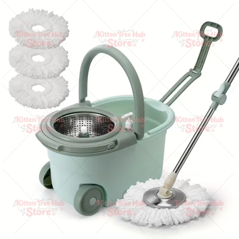 Suitable For Suitable For  Spin Mop and Bucket Set with Wringer 360° Spinning, 4 Microfiber Mop Heads 61