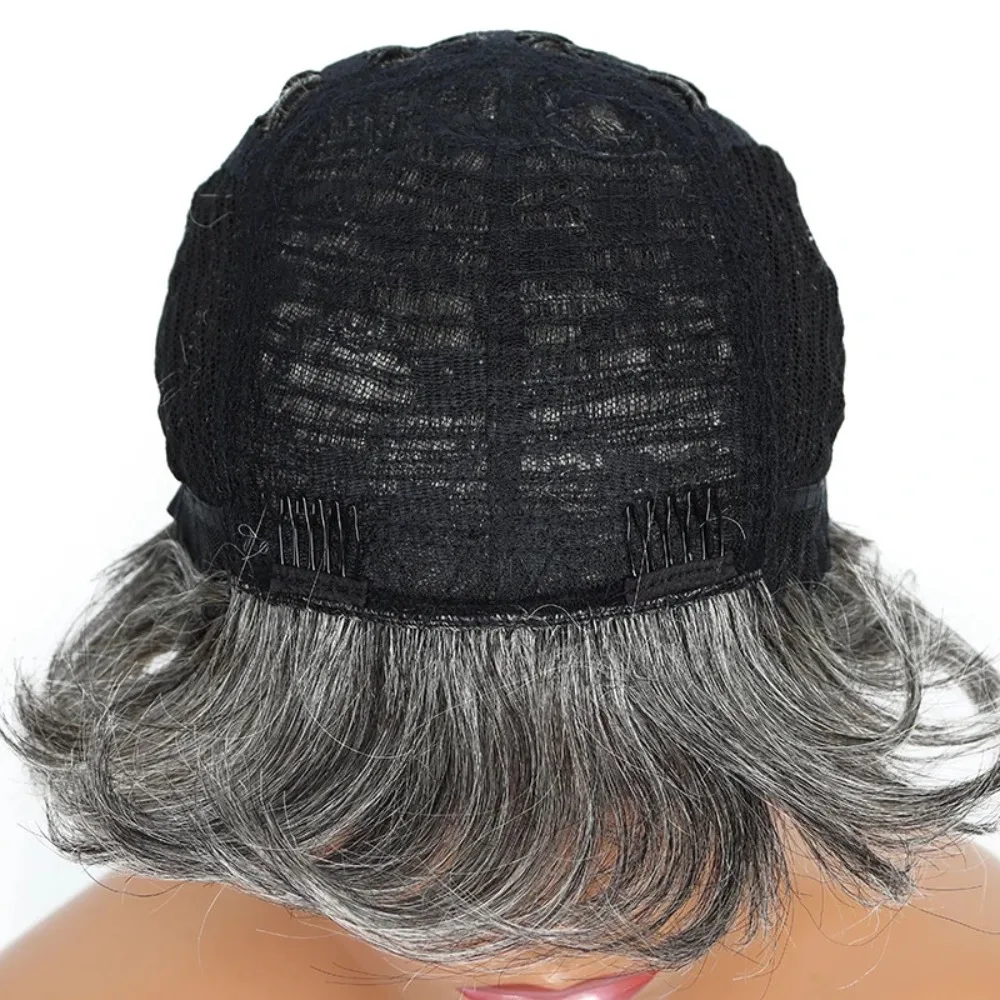 고품질 100% 인모 숏컷 곱슬 가발 픽시 밥 생인모 브라질산 버진 레미 가벼운 통기성