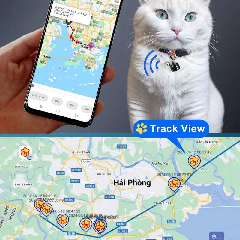 Pets Mini Global Locator Compatible for Android ISO System for Birds and Dogs and Cats View Three Days of Movement GPS Trackers - view 5