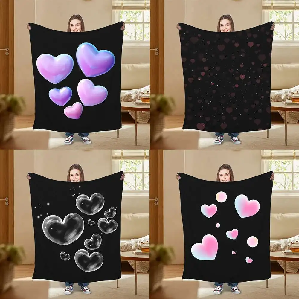 Cómoda manta de sofá y manta de franela de amor rojo suave para el Día de San Valentín, manta de estudiante, manta de aire acondicionado para las cuatro estaciones