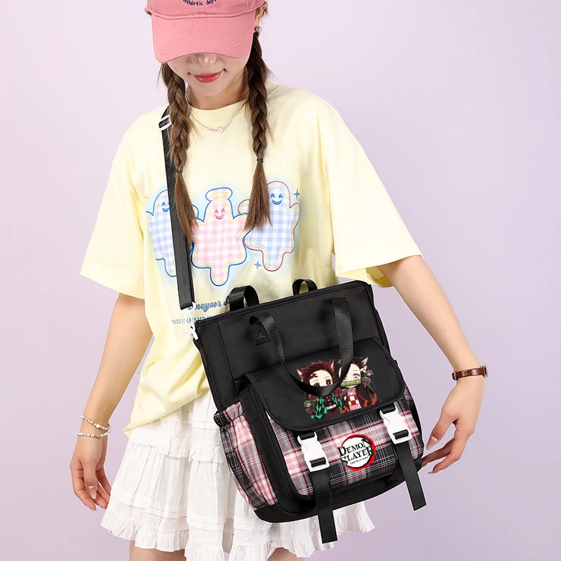 Anime Demon Slayer Shoulder Bag Crossbody Handbag Schoolbag for Teen Girl Boy Back To School Bag Women Messenger Bag Mochila