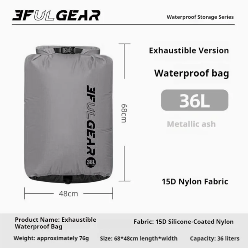 3F UL GEAR 12L/24L/36L Aufbewahrungstasche 15D Silikon 210T Wasserdicht Strand Rafting Flussverfolgung Reise Praktische Kompressionstasche