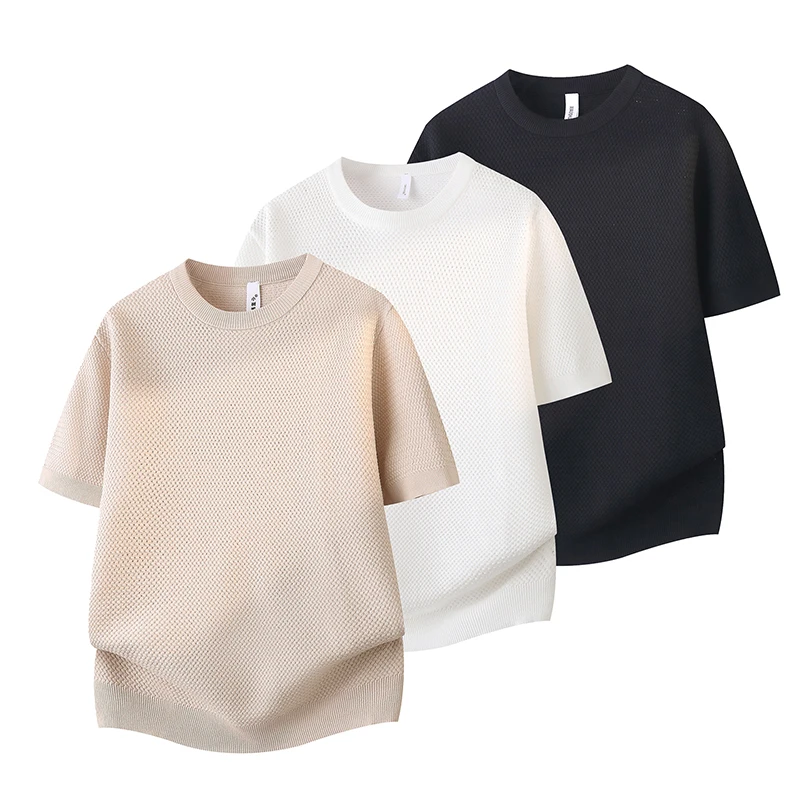 New Fashion Simple Business Men's T-Shirt Short-Sleeve Breathable O-Neck Pullover Summer Versatile Comfort Outdoor-Homewear Tops