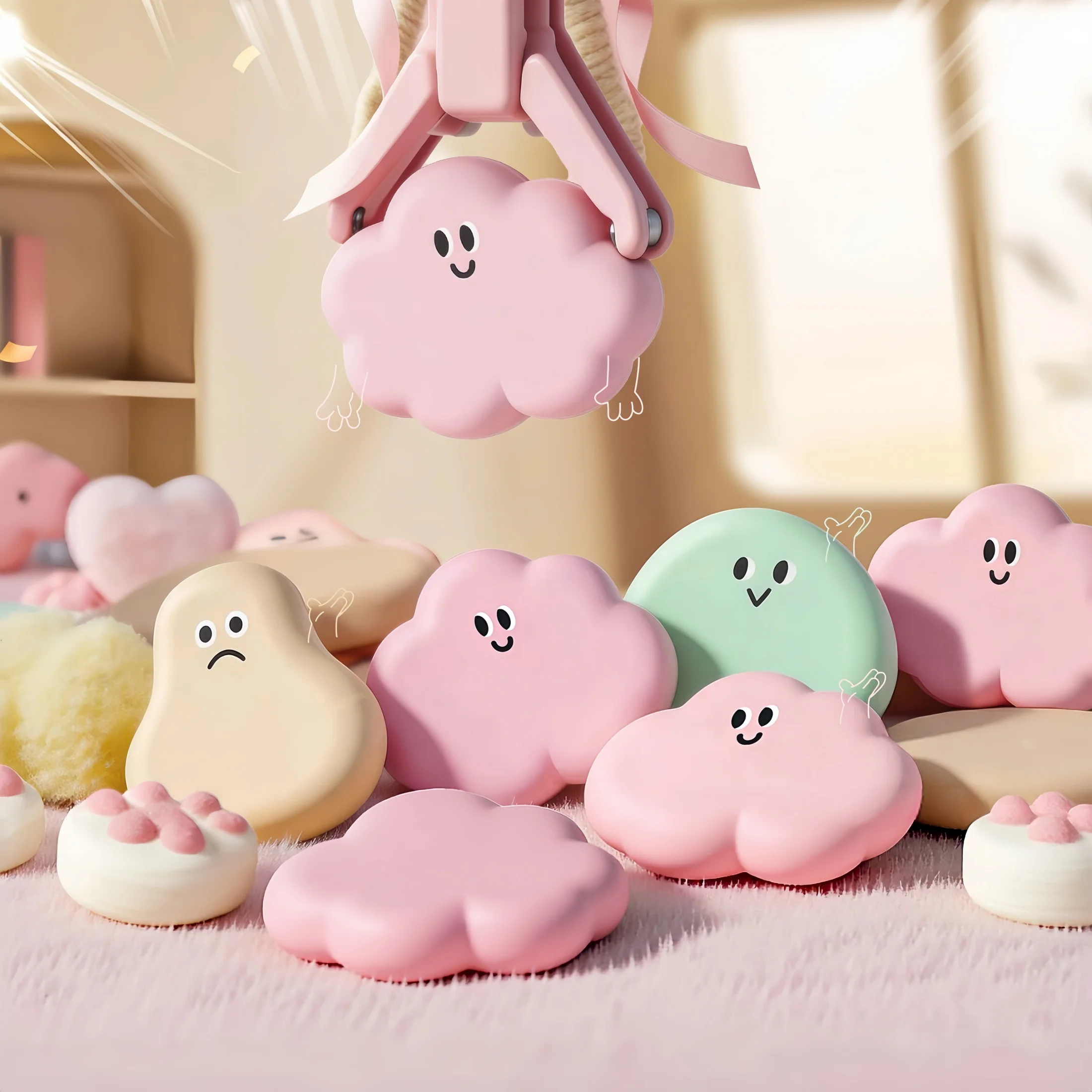 3 Pieces/Set of Colorful Expression Erasers, Cartoon Student Stationery, Collect the Eraser Shavings into Strips for a Clean Wipe, Not Easy to Leave Marks, Classroom Gift, Novelty Eraser, Colorful Cloud Eraser