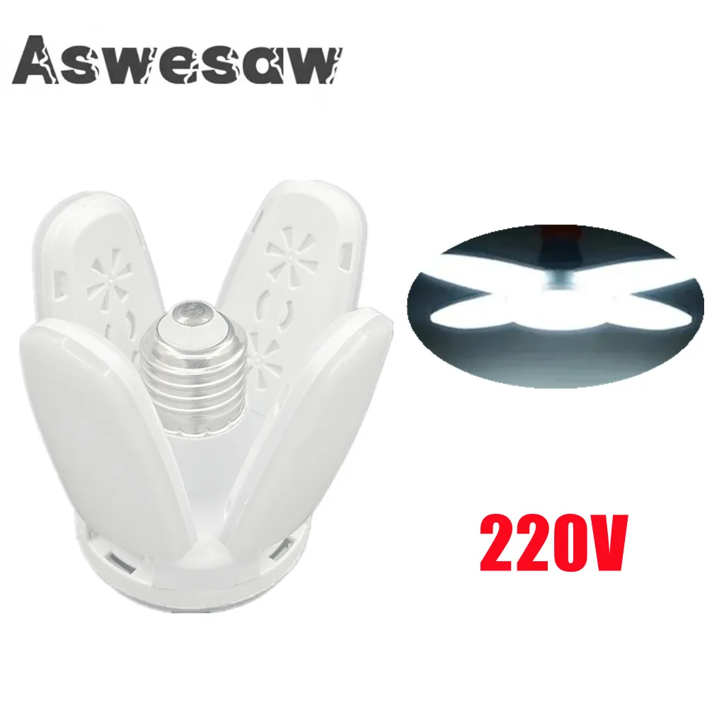 

E27 LED Bulb Fan Blade Timing Lamp AC220V 28W Foldable Led Light Bulb Lampada For Home Ceiling Light High quality