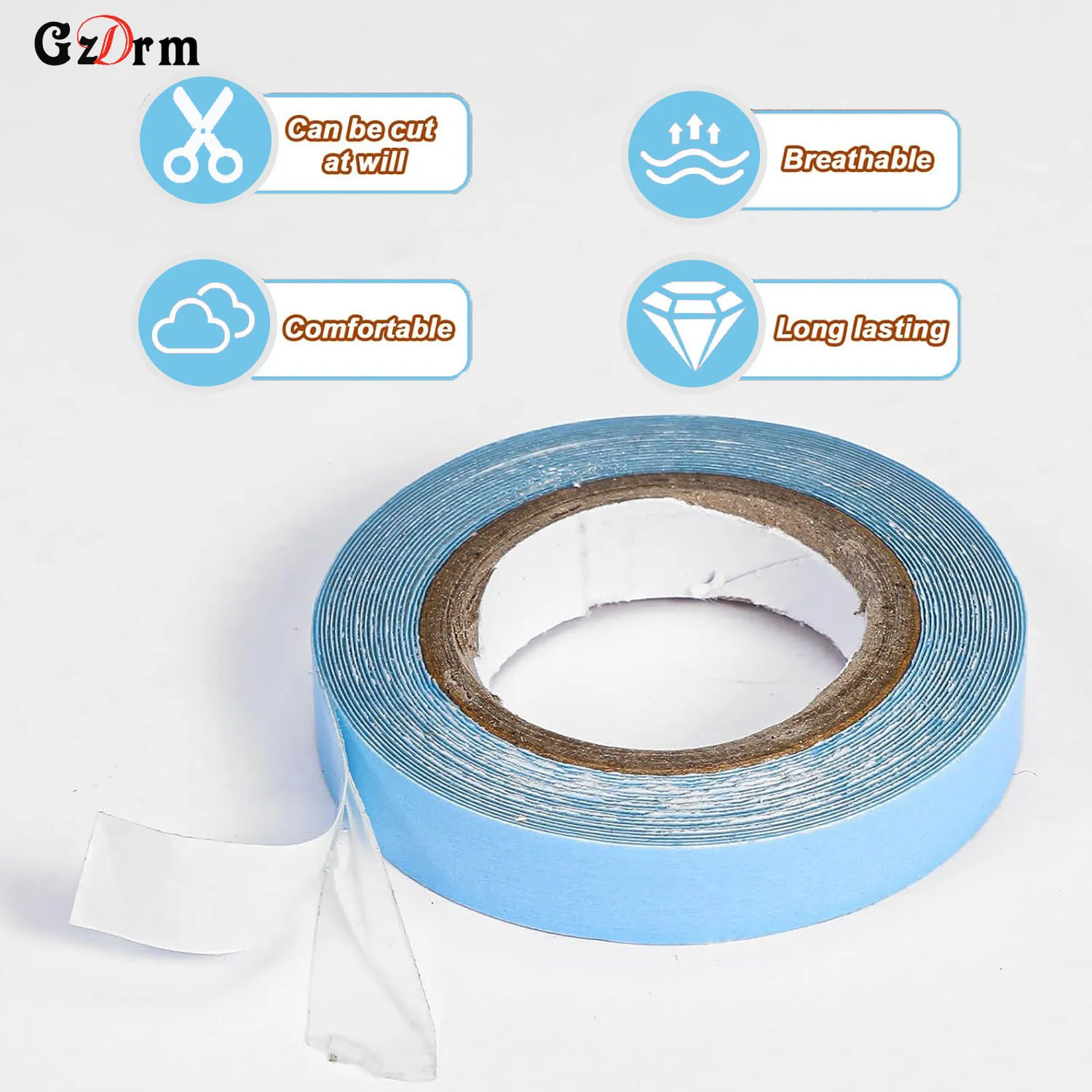 3 Yards Hair Blue Tape Double-Sided Adhesive Tape for Hair Extension/Lace Wig/Toupee view 5