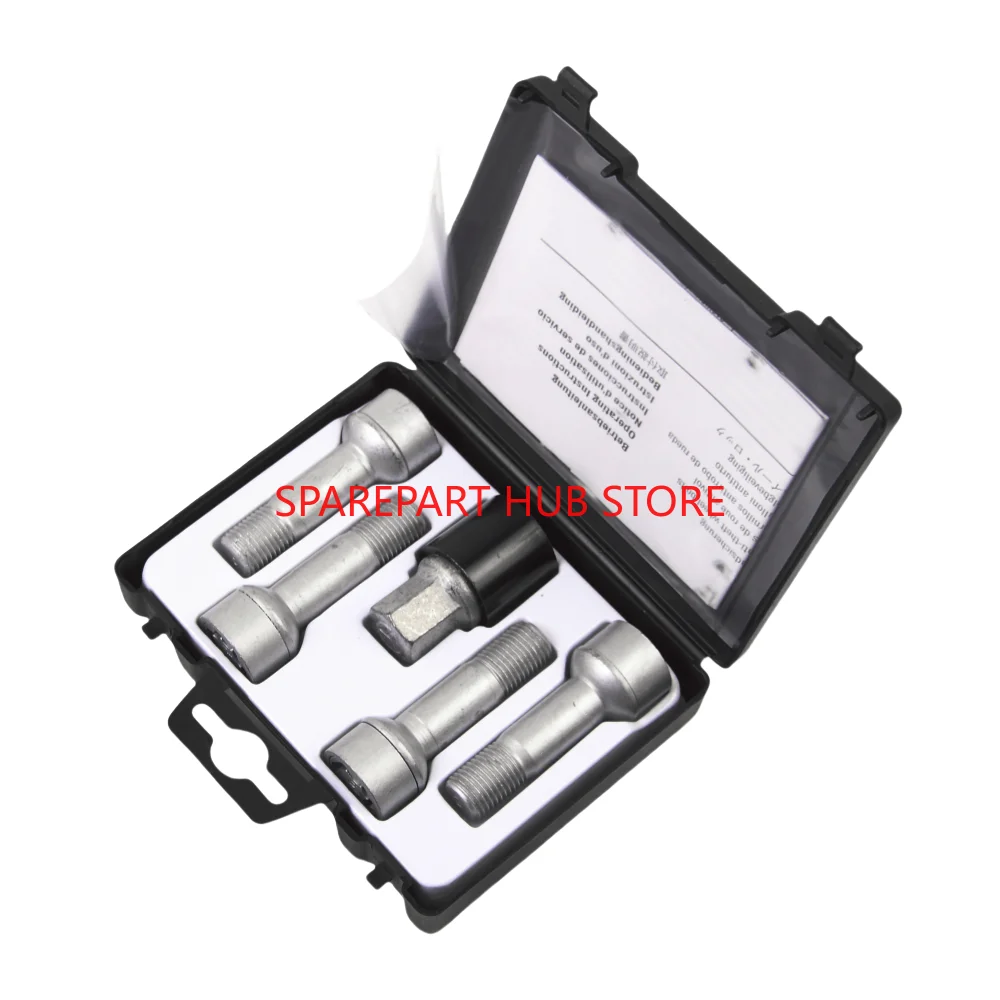 

OEM For Mercedes-Benz B66470156 B66408239 B66408237 Wheel Bolt Locks Silver GLE GLE ML GL R & S-Class Locking Wheel Bolt Set