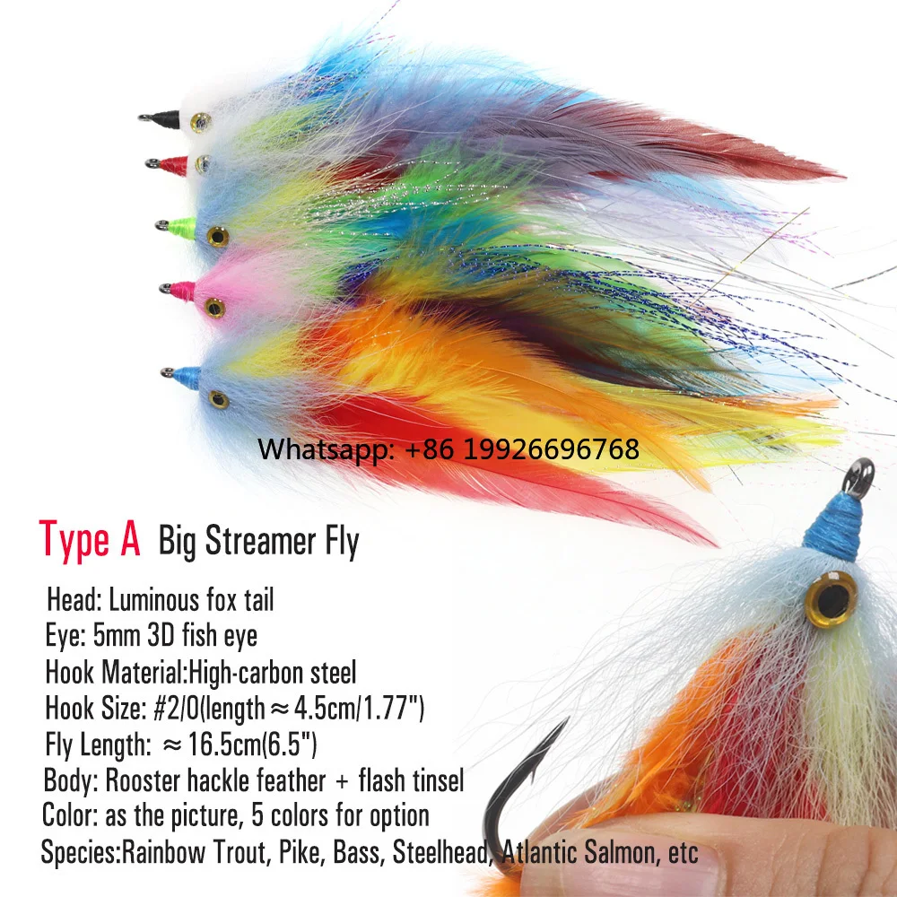 

#2/0 Tube Flies for Salmon Pike Trout Muskie Fly Fishing Streamer Flies Artificial Lure Bait Saltwater Fishing Tackle manufactur