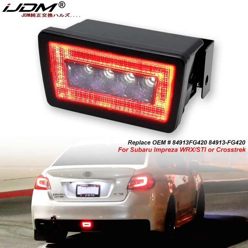 Car 3-In-1 Full LED Rear Fog Light For Subaru Impreza WRX/STI or Crosstrek, Function as Tail/Brake Lamp, Backup Reverse Light