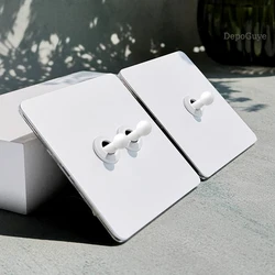 Toggle Switch White Stainless Steel Switch Retro Wall Lamp Panel EU France USB Type-c Socket Universal Wall Light Switch Dimmer