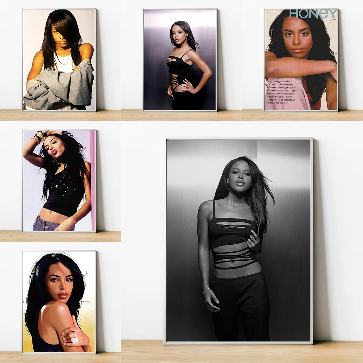 

American Singer A-Aaliyah Poster Gaming Room Decoration Decorative Paintings Home Posters for Wall Decororation Print Art Canvas