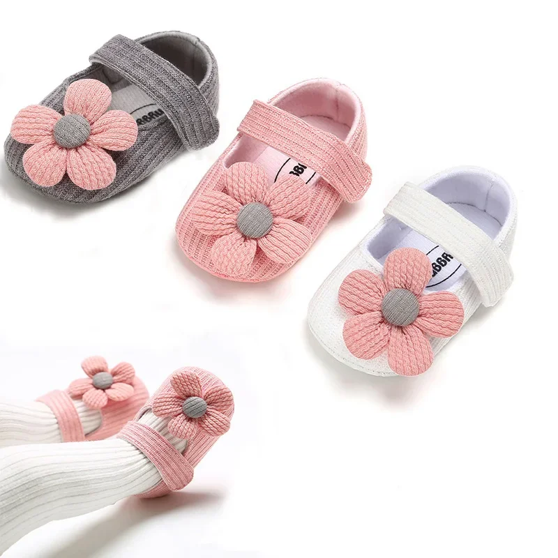 Knitted Flower Baby Shoes 0-18Month Newborn Soft Soled Shoes Non-slip Princess Toddler First Walker Lightweight Kids Floor Socks