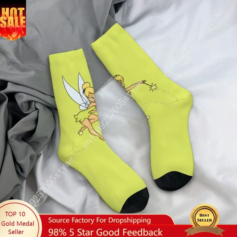 

Custom Tinker Bell Cute Cartoon Dress Socks Men Women Warm Funny Novelty Crew Socks