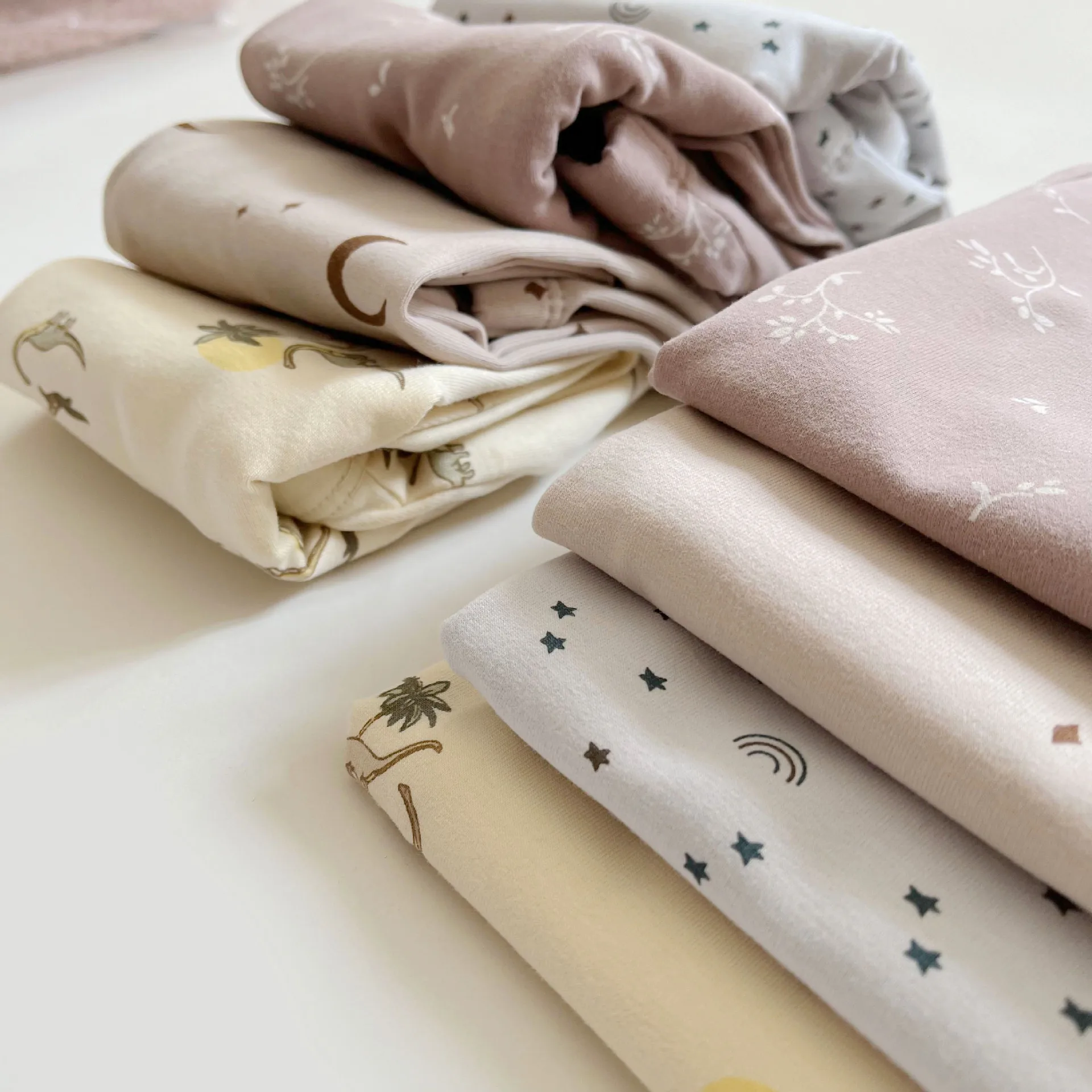 2pcs Set Short Staple Cotton Warm Children\'s Home Clothes Autumn and Winter Baby Pajamas Long Sleeved Base Children Clothing Set