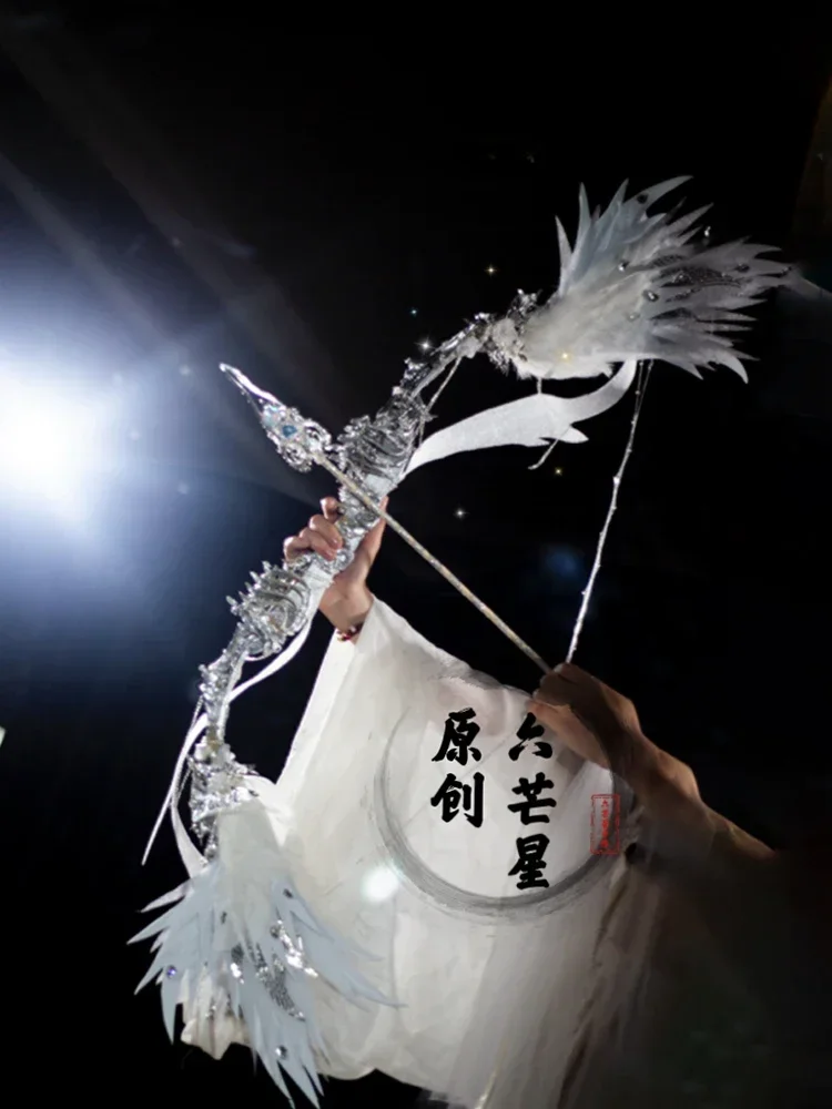 [Shenyu] hexagram lolita antique Hanfu cos angel white feather bow and arrow photo photography props