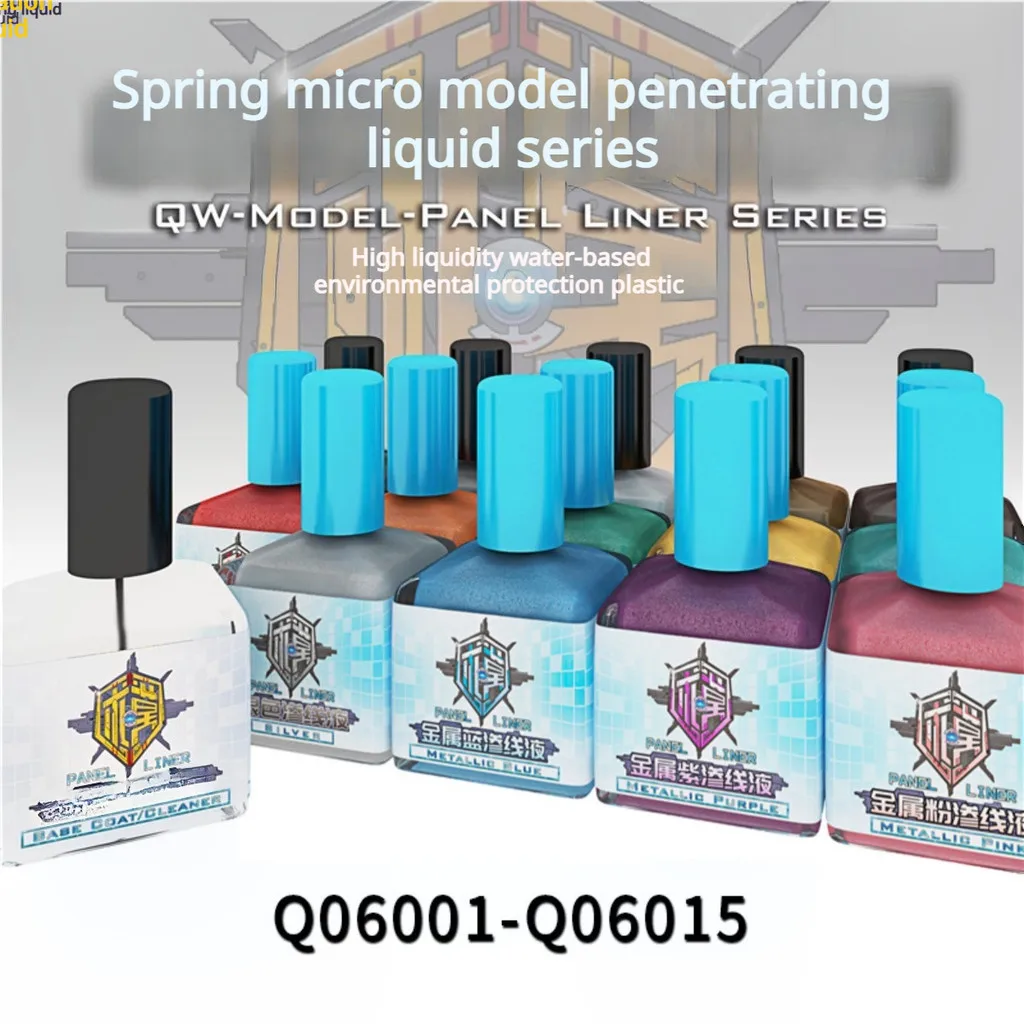 Q06001 45ML Metallic Panel Lijn Watergedragen Accent Kleur voor Gundam Gunpla Mecha Pop Tank Vliegtuig Militaire Model Coloring tool