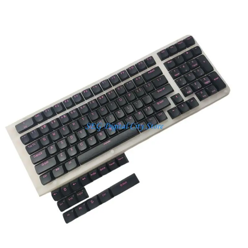 U75b Cavaleiro preto 115key Keycap EDMS Altura Tirada dupla Chap PBT moldado para datilógrafos e jogadores profissionais