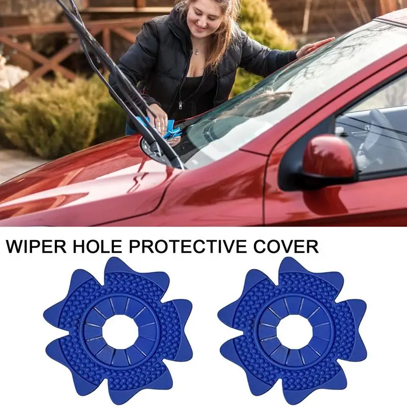 Car Windshield Wiper Arm Bottom Hole Protective Cover Silicone For Prevent Debris Leaves Vehicle Accessories 2PCS