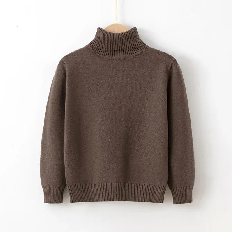 Maglioni per bambini autunno e inverno nuova linea di puro cotone ragazzi e ragazze pullover per bambini maglione a collo alto con fondo