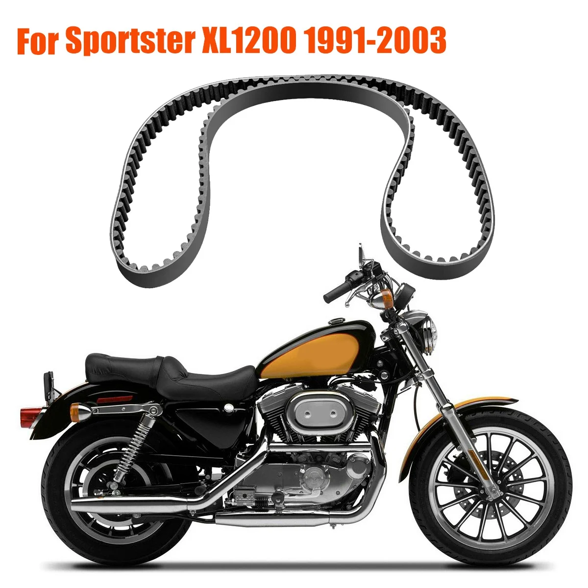 1/8 Inch 128T Rear Drive Belt 40022-91 for Harley Sportster XL1200 1991-2003 Street Motorcycle Drive