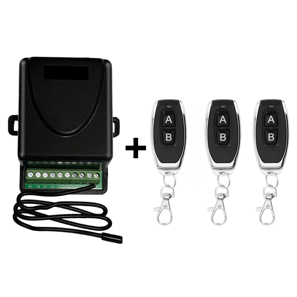 Pembuka Pintu Garasi Universal Pintu Ayun Pintu Bergulir, RF433.92Mhz, Penerima 12-24V AC DC 2ch