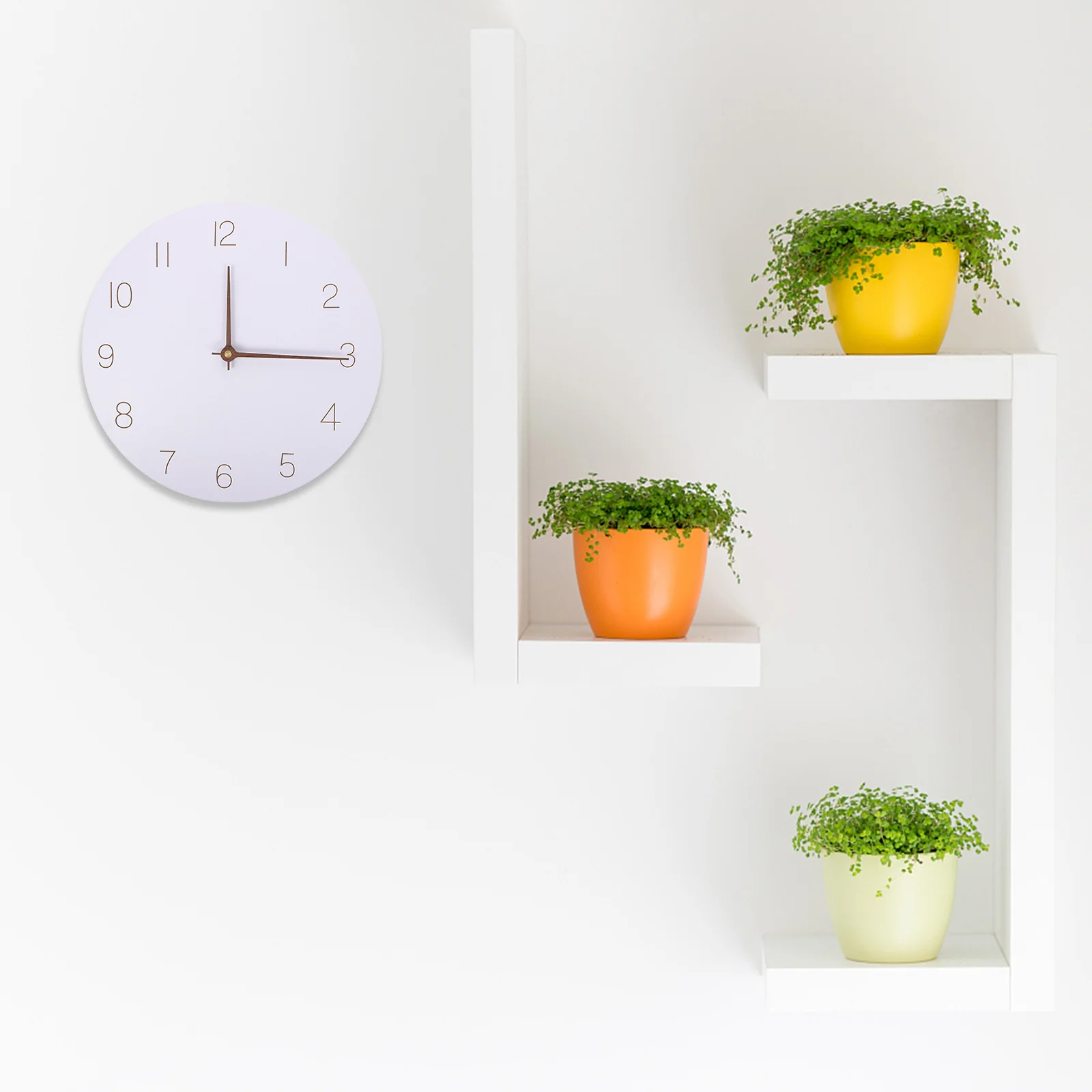 

Silent Clock Nordic Style Wall Clock Household Bedroom Living Room Hanging Wall Clock Bar Decor without (White)