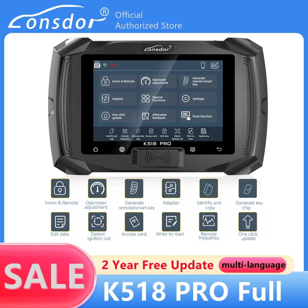 Lonsdor K518Pro K518 Pro Full Configuration Key Programmer Free License for Toyota / JLR / Nissan / Volvo