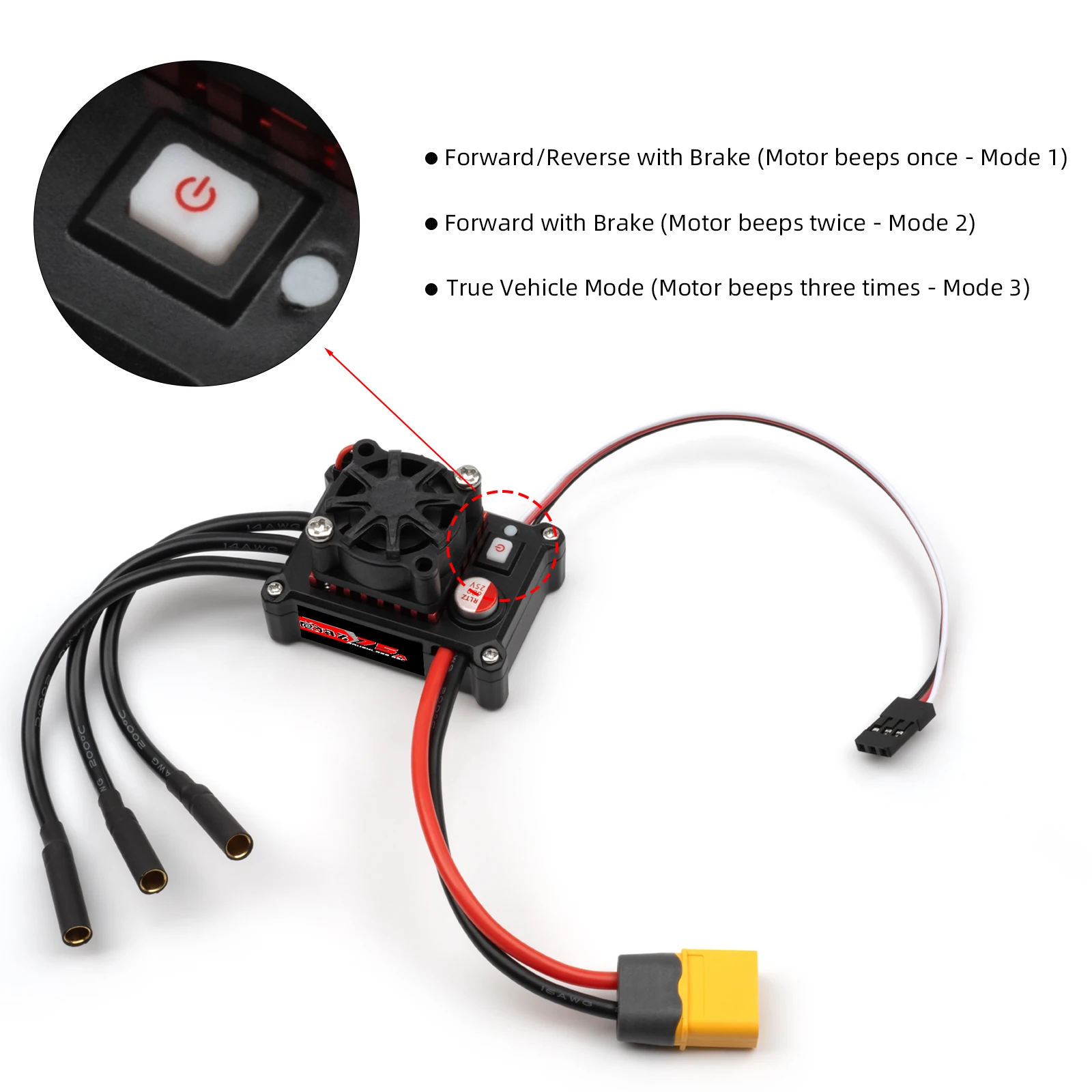 75A bürstenloser Regler wird für bürstenlose 540/3650/3670-Motoren verwendet, für Arrma, Traxxas, HSP, Redcat, RC4WD, Tamiya, Axial, SCX10, D90