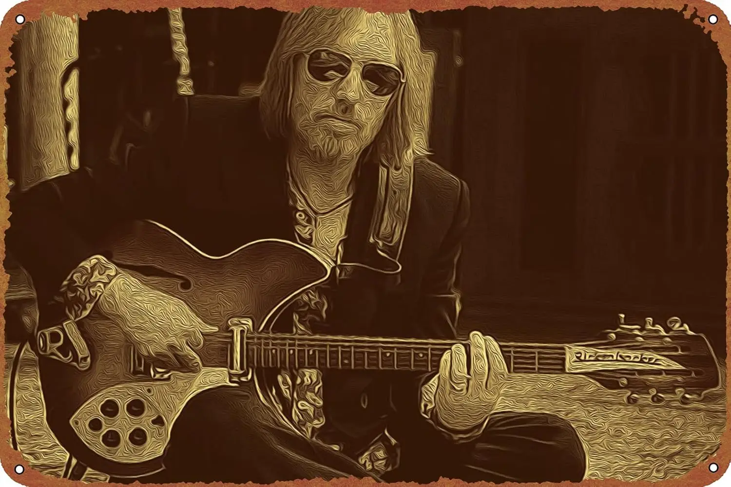 Tom Petty Classic Rock 22 Music Poster 8 x 12 Inches - Vintage Metal Tin Sign for Home Bar Pub Garage Decor Gifts