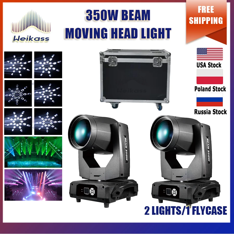 

0 Tax 2Pcs 350w Beam 17R Moving Head Light With Flycase 17R Stage DJ Club Lighting Event DJ Lyre Beam Sharpier DMX512 For DJ