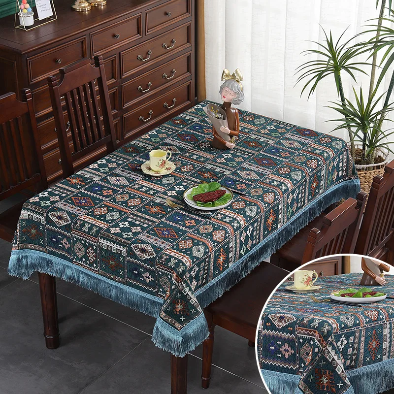 Ethnic Style Tablecloth Square Towel Dining Table Living Room Coffee Table Characteristic Pattern Dust Cloth Table Cloth