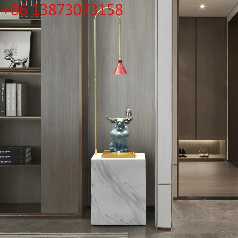 Large light luxury flowing water ornament floor lamp entrance decoration fountain water feature lucky feng shui wheel