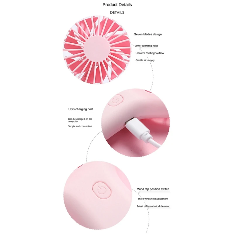 Kipas Mini genggam portabel pengisian daya USB nyaman kipas kecil ketapel saku kipas genggam dengan kipas luar ruangan dasar