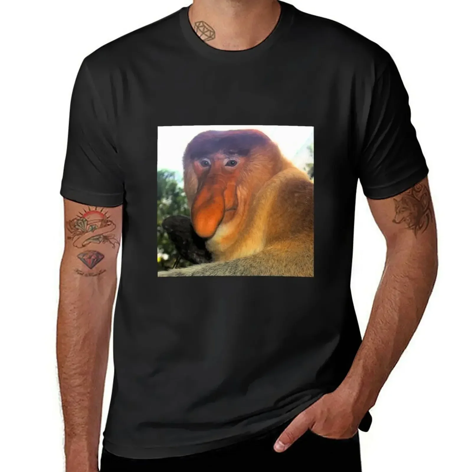 Proboscis Monkey T-Shirt summer tops sports fans black t shirts for men