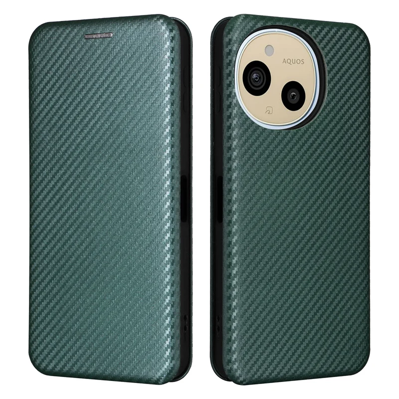 Vintage Carbon Fiber PC and TPU Case For Sharp Aquos Sense 9 Flip Leather Wallet Phone Cover For Sharp Aquos Sense9 SH-M29 Case