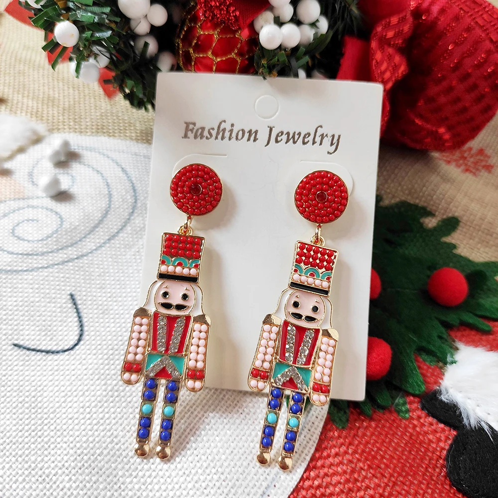 Best Lady Cartoon Characters Nutcracker Guards Drop Earrings for Woman Girls Jewelry Daily wear