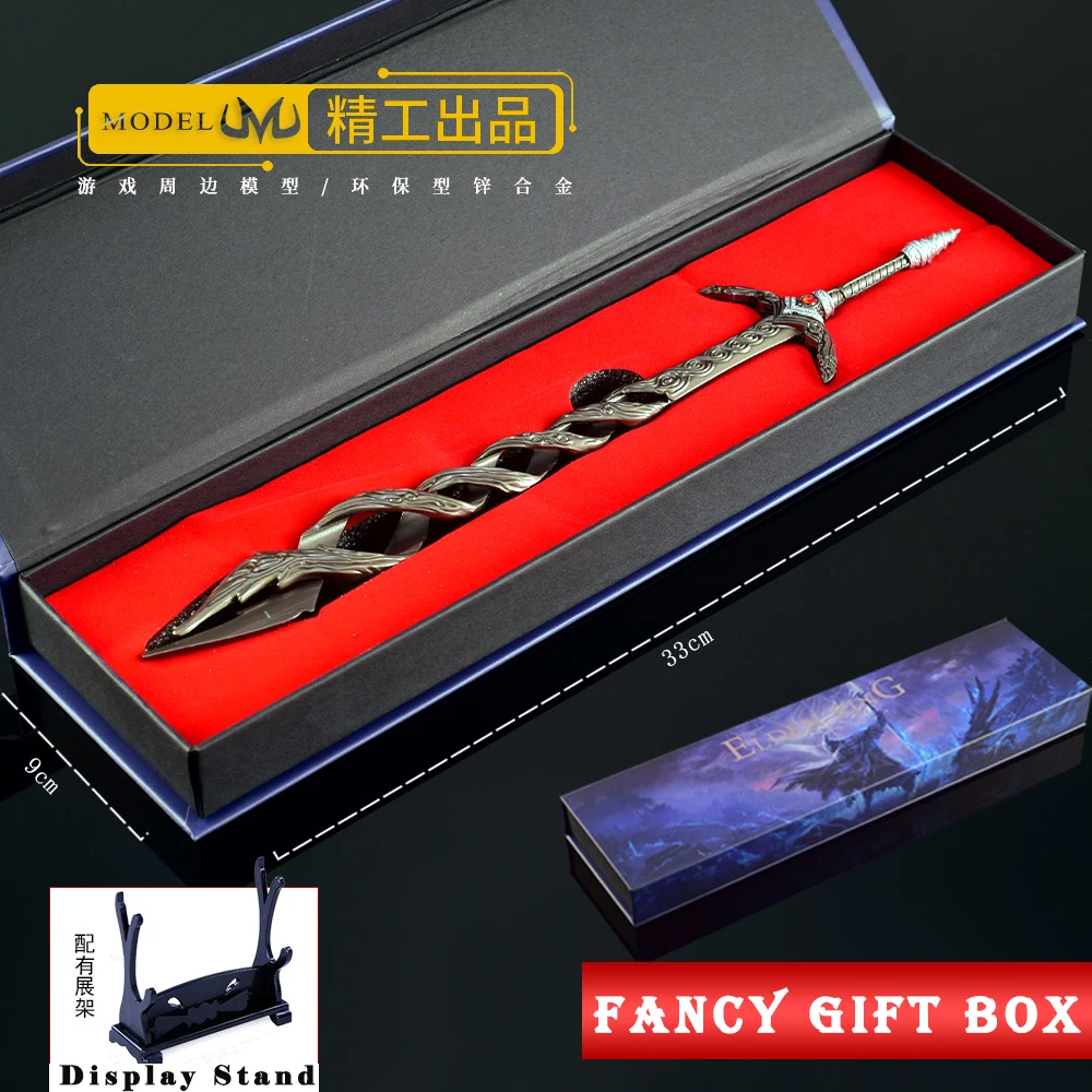 Nouveau jeu 30cm épée de Godslayer ER solitude ombre de l' Erdtree porte-clés Elden fantaisie anniversaire cadeau boîte anneau en métal
