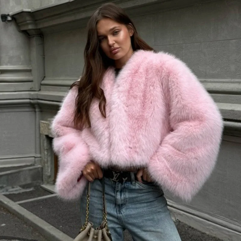 Tuularose Faux Fur Coat Women's Clothing New Fashion Casual Imitation Fox Fur Coat Female Short Loose Comfortable Winter Outwear