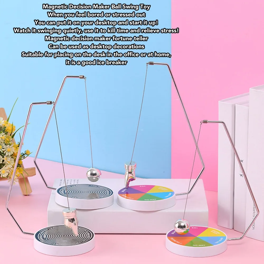 Metal Decision Maker Ball Desk Luck Magnetic Magnetic Ball Swinging Pendulum Game Reduce Stress