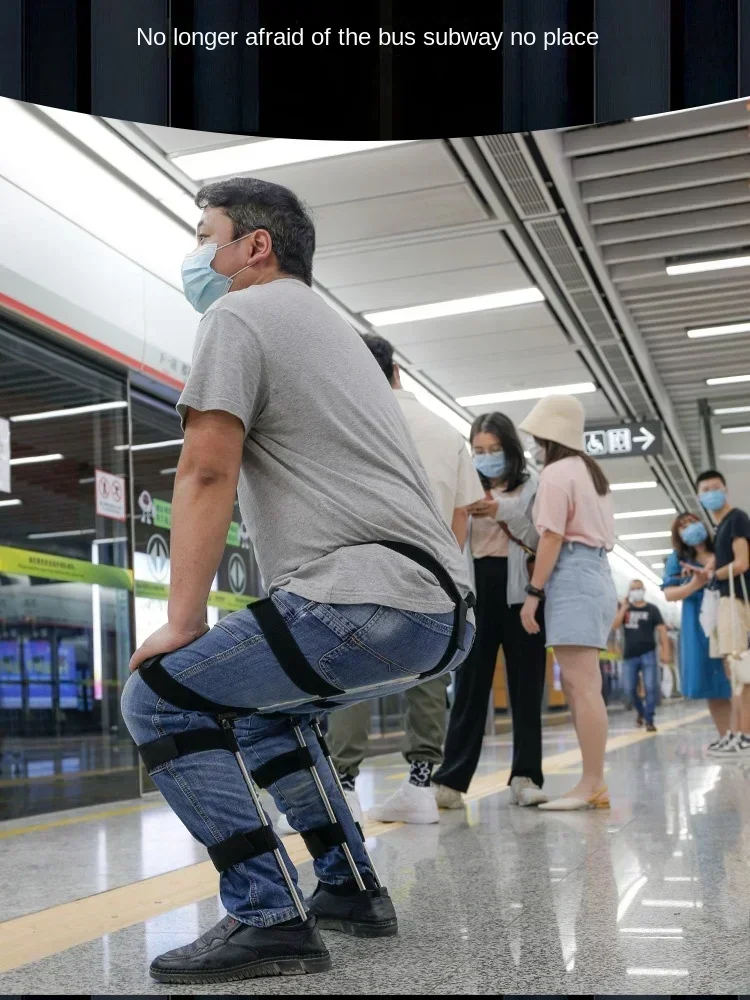 ملابس رياضية محمولة مقعد غير مرئي مقعد قابل للطي هيكل خارجي يرتدي كرسي صيد السمك والسفر مقعد متعدد الوظائف #3