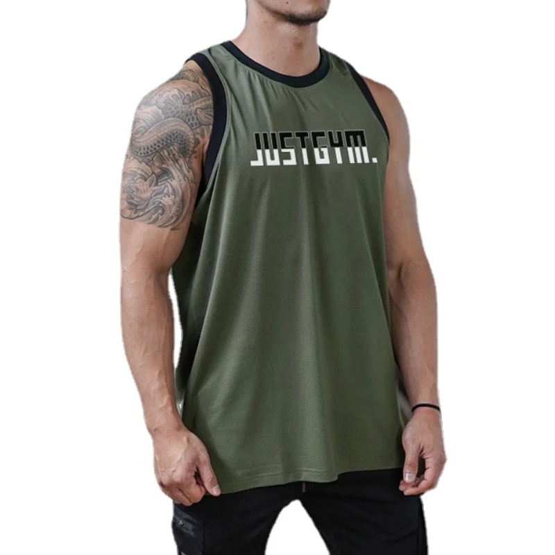 Summer Men's Wide Shoulder Comfortable Sleeveless Tops Breathable Slim Fitting Bodybuilding Tank Tops