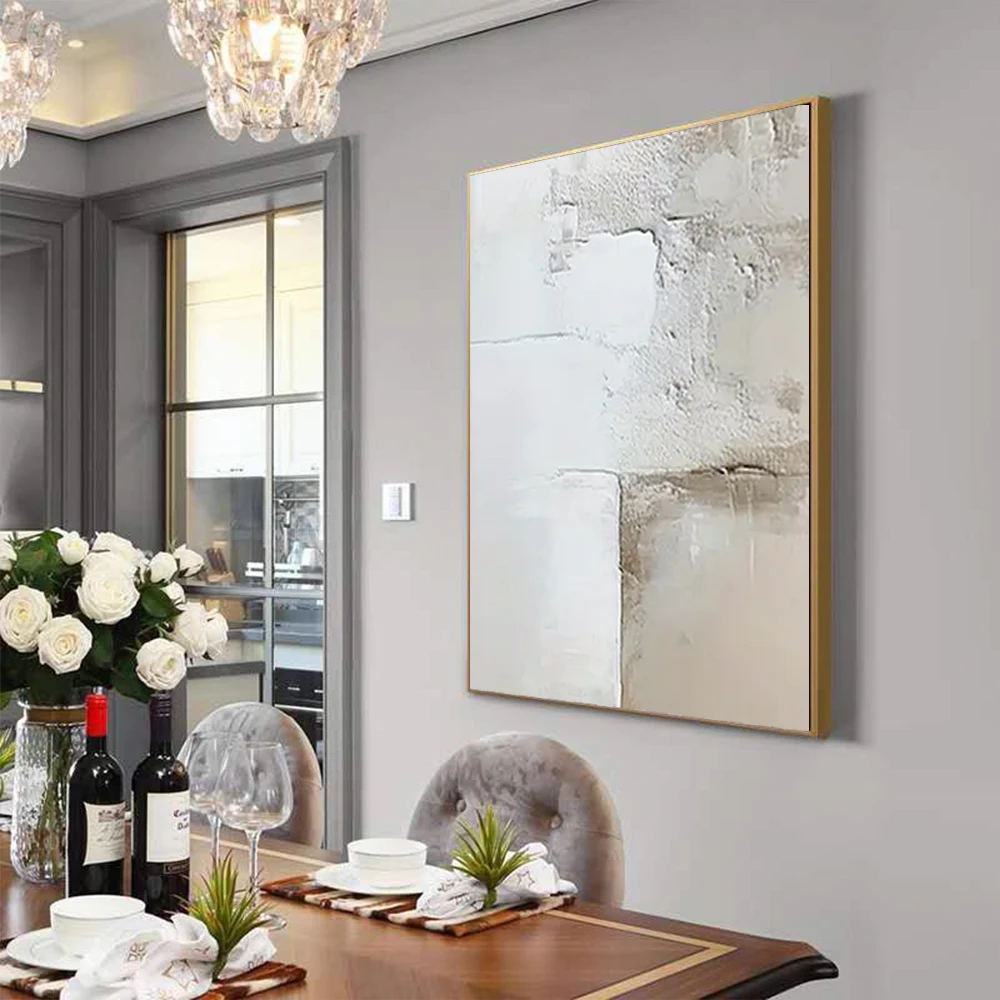 

Nordic Simple Gray Design Abstract Oil Painting On Canvas Poster 100% Handmade Wall Art Pictures Decor Home Living Room Artwork