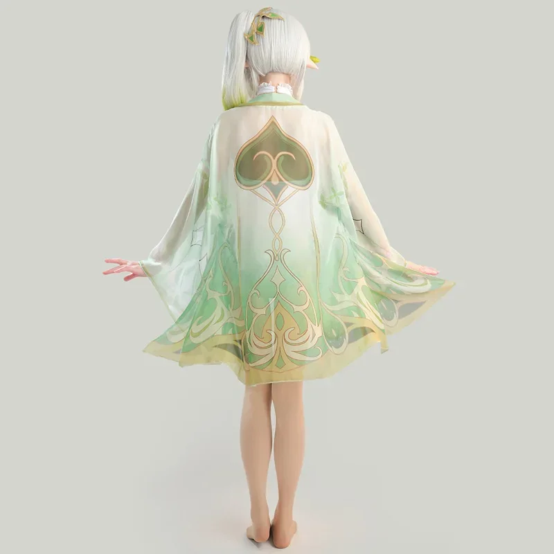 Genshin Impact Nahida costume da bagno donna Halter Side Lace-up Girl body costume da bagno con maniche Beach Party Swimwear