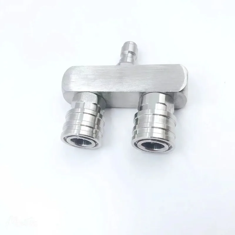 Pressure Washer Dual Spray Head Adapter Rod Splitter Car Wash Stainless Steel Double Row 1/4 Quick Connect