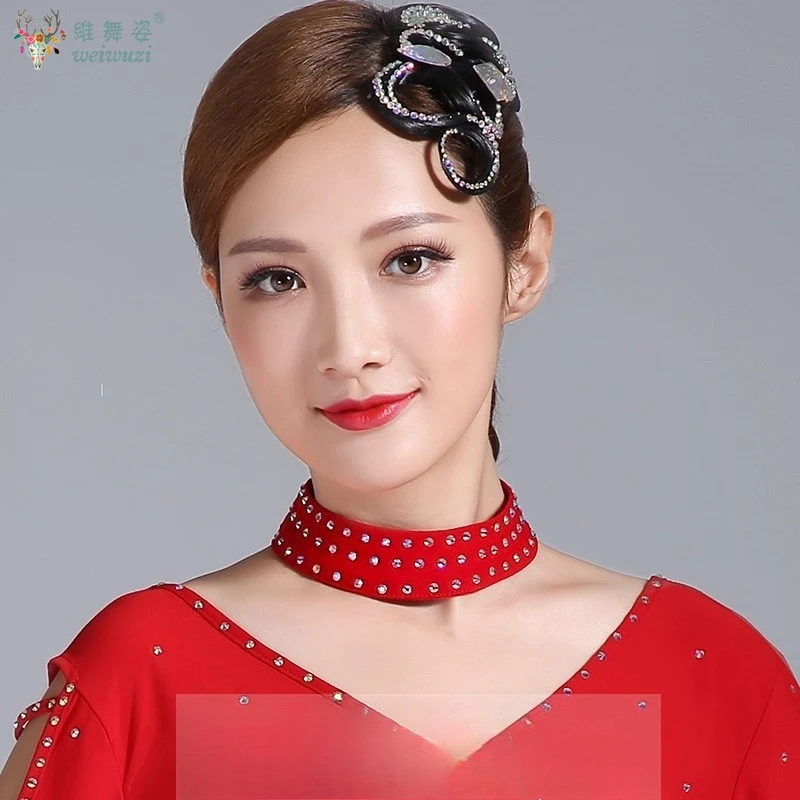 الرقص اللاتيني أداء الرقص الحديث إكسسوارات الرقبة المنافسة AB الأحجار قلادة الفالس الوطنية القياسية الرقص الشرقي